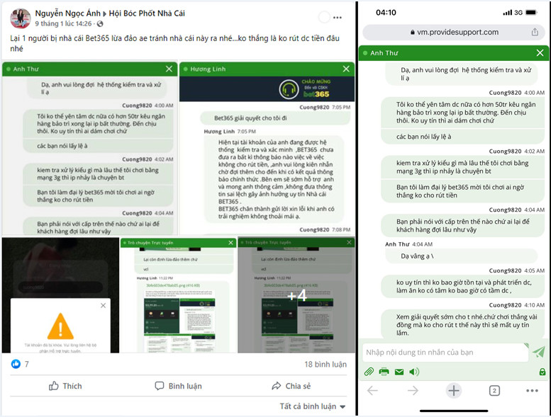 Nhà cái bet365 lừa đảo