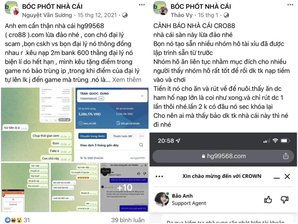 nhà cái cro88 lừa đảo