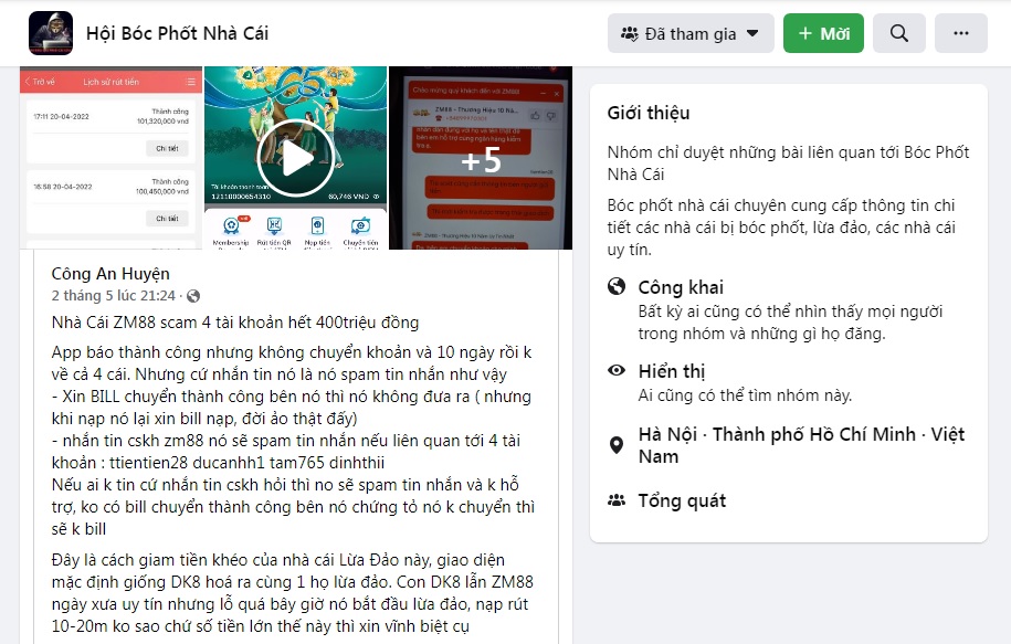 nhà cái zm88 lừa đảo