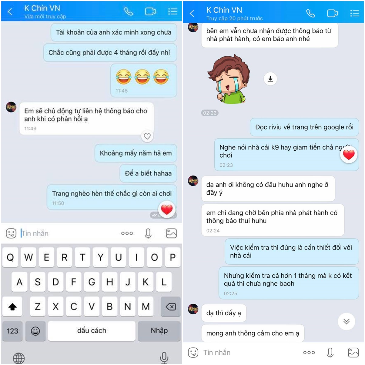 nhà cái k9win lừa đảo