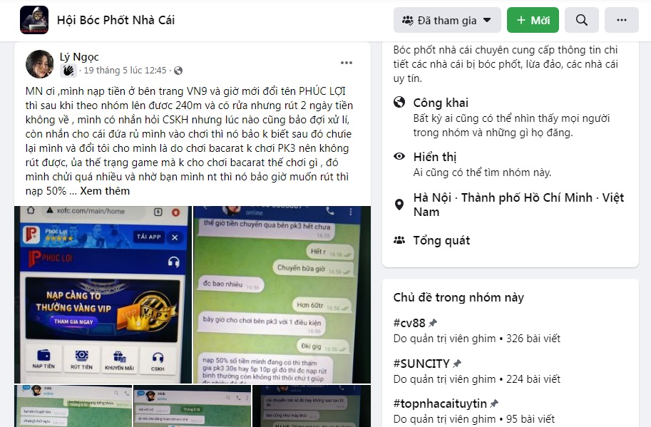 Bóc Phốt Nhà cái VN9 lừa đảo 240 triệu của khách hàng chơi đá gà trực tuyến